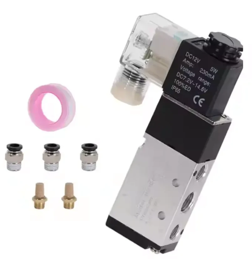 Pneumatinis solenoidinis vožtuvas 5 WAY 2- padėties valdymo oras 12v 24 V